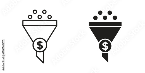 Sales funnel icon line and filled style suitable for web and mobile application