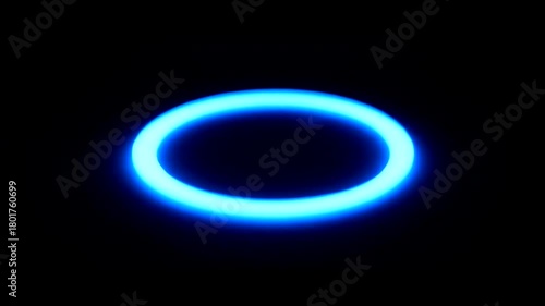 Abstract Growing Blue Rings Animation on Black Background creates a modern, dynamic and futuristic