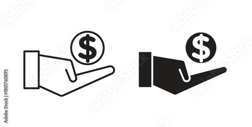 Savings icon line and filled style suitable for web and mobile application
