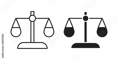 Scales icon line and filled style suitable for web and mobile application