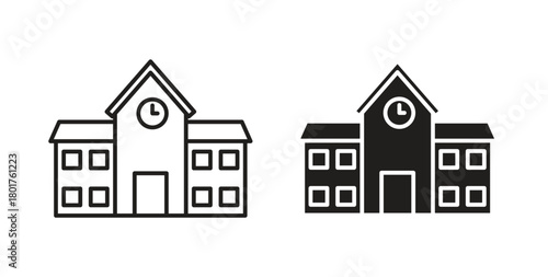 school icon line and filled style suitable for web and mobile application