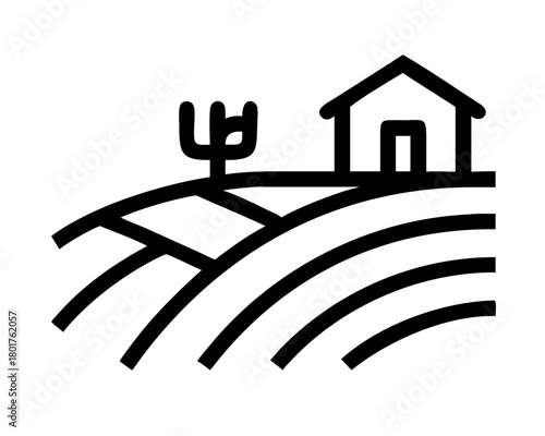Farmland with house, a symbol of agricultural life