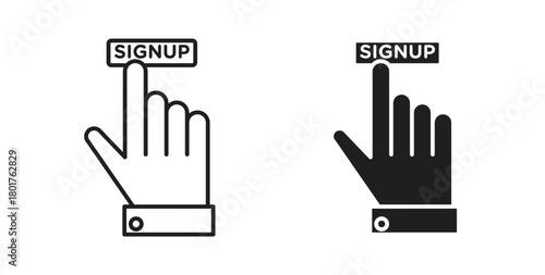 Sign up icon line and filled style suitable for web and mobile application