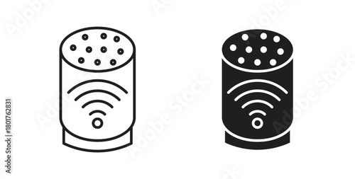 Smart speaker icon line and filled style suitable for web and mobile application