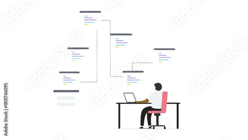 Futuristic digital workspace with floating screens and holographic interfaces showcasing advanced technology and modern office environment