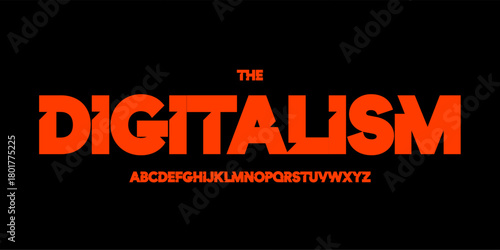 Retro arcade logo font, heavy sharp font. Bold geometric typeface for brutal cinematic headline, synthwave poster, EDM cover, horror stream, retro action title, arcade branding. Vector typography