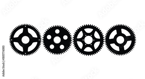 Four gear wheels with different designs