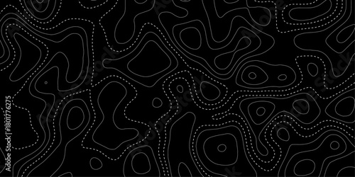 Topographic map background geographic line map with elevation assignments. Design illustration for wall art, fabric, packaging, web, banner, wallpaper.