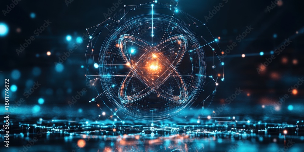 Obraz premium 3D illustration of a futuristic science background.