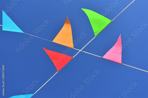 Fototapeta Naklejka Na Ścianę i Meble -  colorful flags on a street