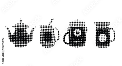 Four different tea pot silhouettes