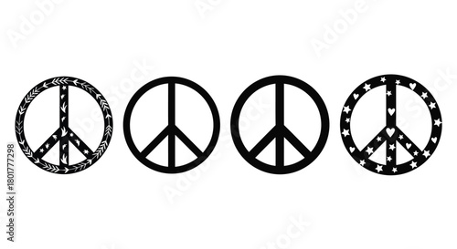Four peace symbol variations