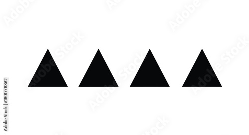 Four black triangles arranged in a row