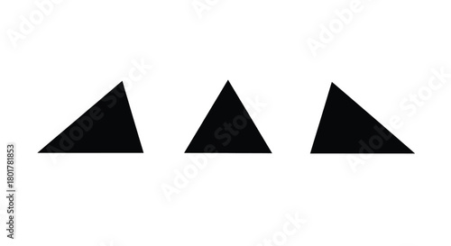 Three black triangles in a row formation