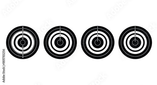 Four targets, a symbol of accuracy and precision