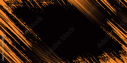 orange black brush Car sticker wrap pattern banner abstract sporty lines black orange color combination grunge brush modern pattern racing motorsport design.vector illustration. eps 10