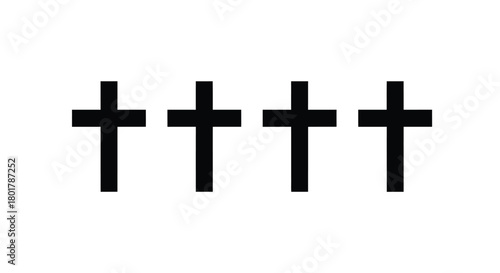 Four christian cross symbols