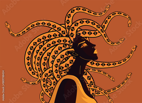 medusa with snake hair and petrifying gaze