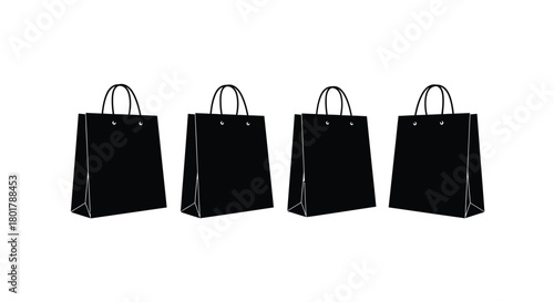 Four shopping bags for retail and commerce