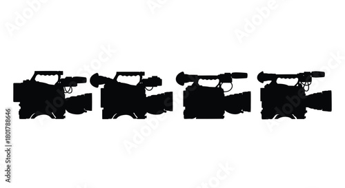 Four video camera silhouettes for your project