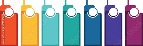 Colorful infographic elements with space for text and icons, perfect for presentations and timelines.