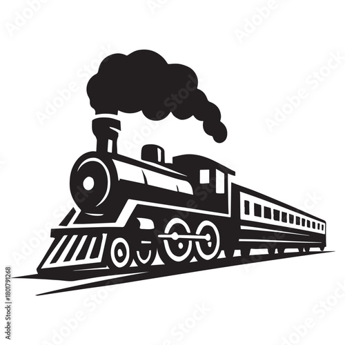 Vintage Steam Locomotive Train retro