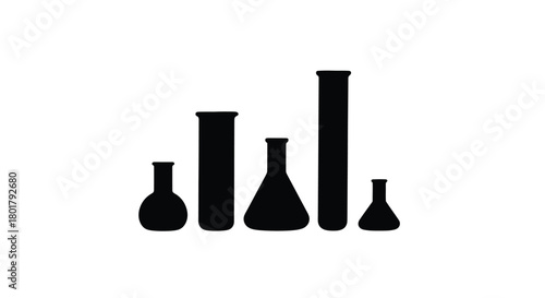 Silhouette of laboratory glassware