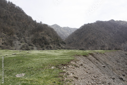 A sunny spring day in a mountain village
