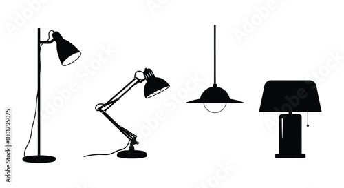 Four black lamp for interior design element