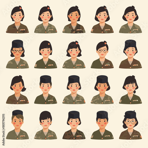 Veteran Warrior Icon, veteran warrior character war set
