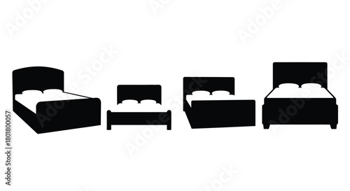Collection of bed silhouettes for your project