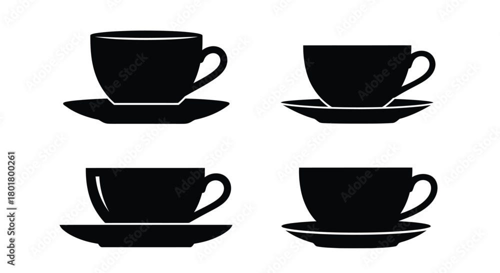 Obraz premium Collection of coffee cups for design needs