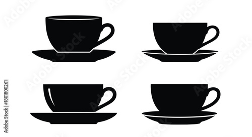 Collection of coffee cups for design needs