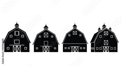 Collection of barns for design needs and projects