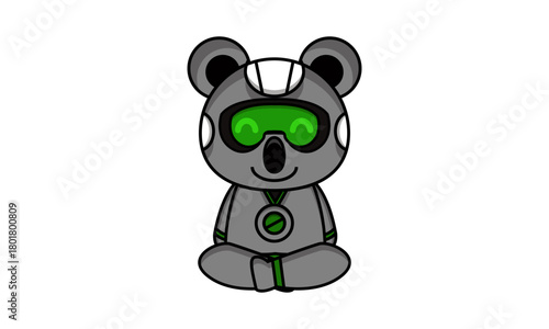Cute Robot Koala Mascot Character Illustration