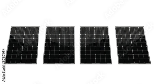 Four solar panels for renewable energy