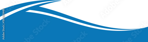 Stylized blue wave with white highlights creating a sense of motion and freshness
