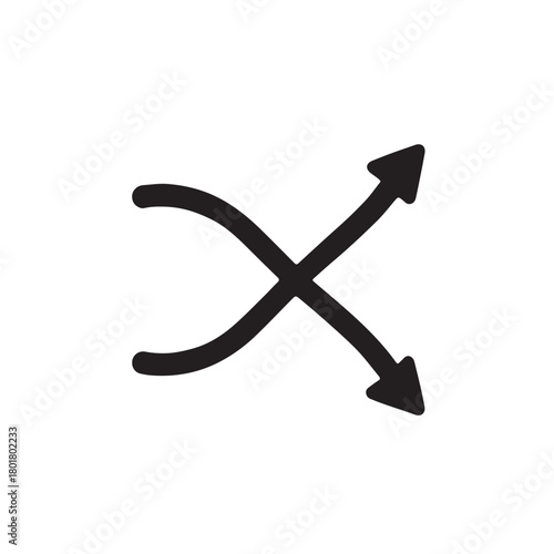Intersecting Arrows Symbol with Two Directions intersection