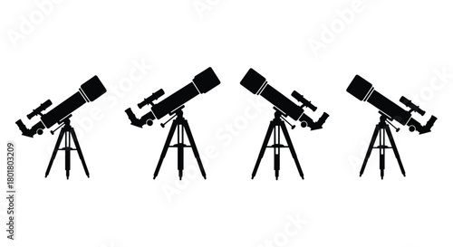 Four telescopes are aligned in a row