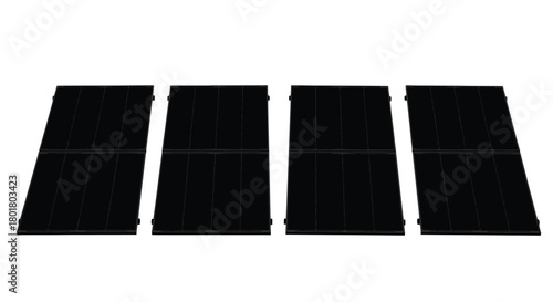 Four black solar panels