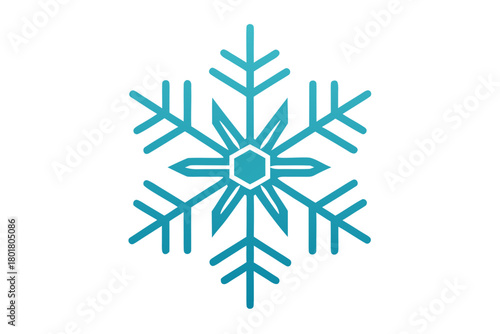 Blue snowflake isolated on white