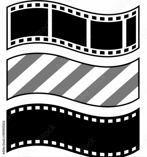 Film strip illustration, minimal retro design, isolated