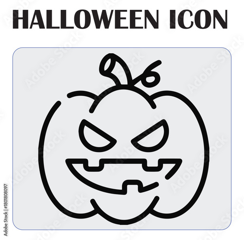 Halloween vector icon illustration showcasing spooky elements like pumpkins, ghosts, bats, and haunted designs, perfect for seasonal graphics and decorations