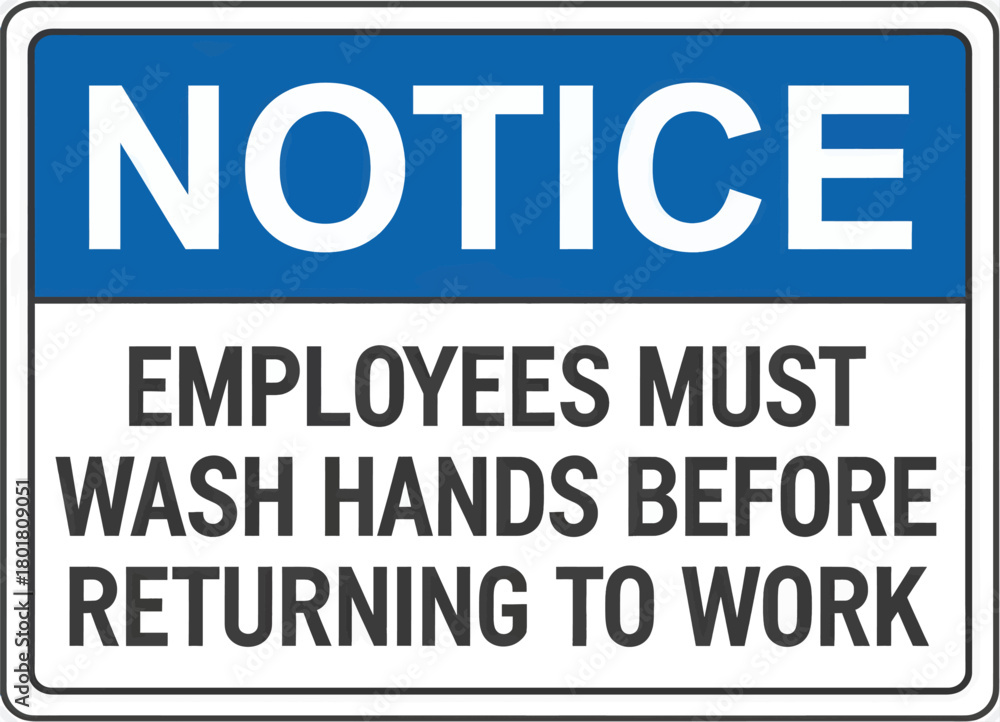 Fototapeta premium Notice sign illustration of hygiene rules for workplace