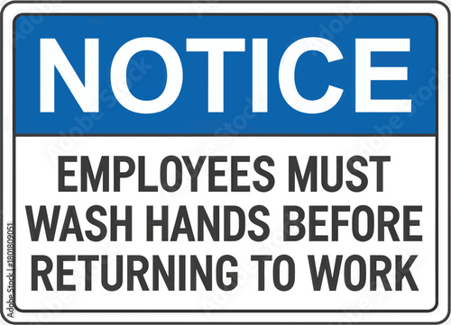 Notice sign illustration of hygiene rules for workplace