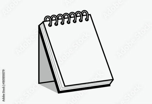 Spiral-bound notepad vector icon, minimal design, isolated