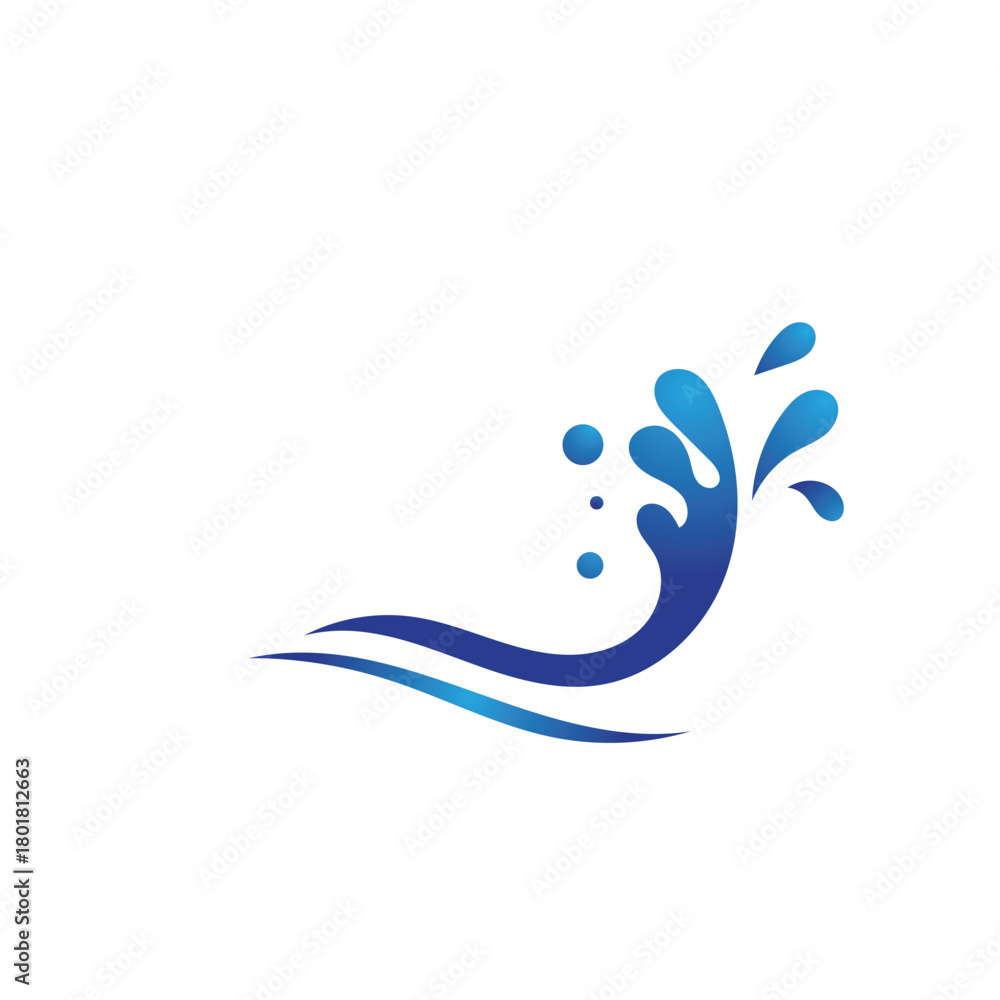 Fototapeta premium Splash Water icon vector illustration logo