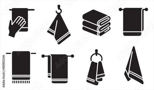 Clean Towel Vector Pack Featuring Folded and Hanging Cloth Designs
