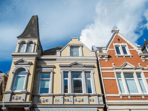 Captains house facades in the city of Leer