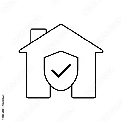 insurance icon outline editable stroke line drawing eps.